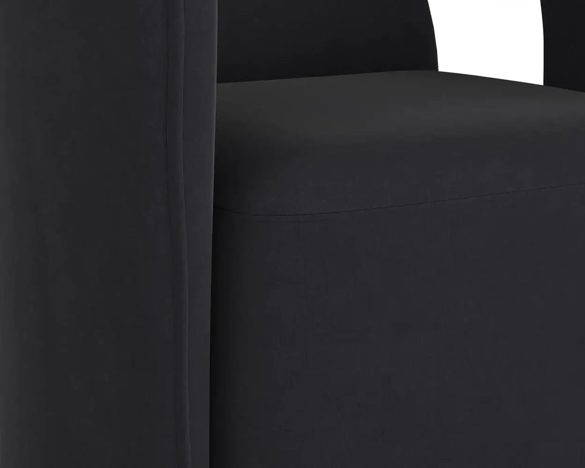 SUNPAN Kendrick Wheeled Dining Armchair Abbington Black 110033