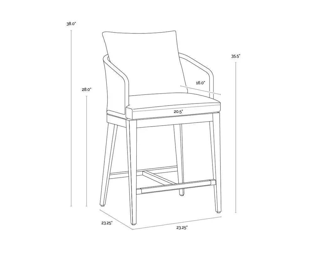 SUNPAN CAPRI COUNTER STOOL - NATURAL - GRACEBAY GREY 110439