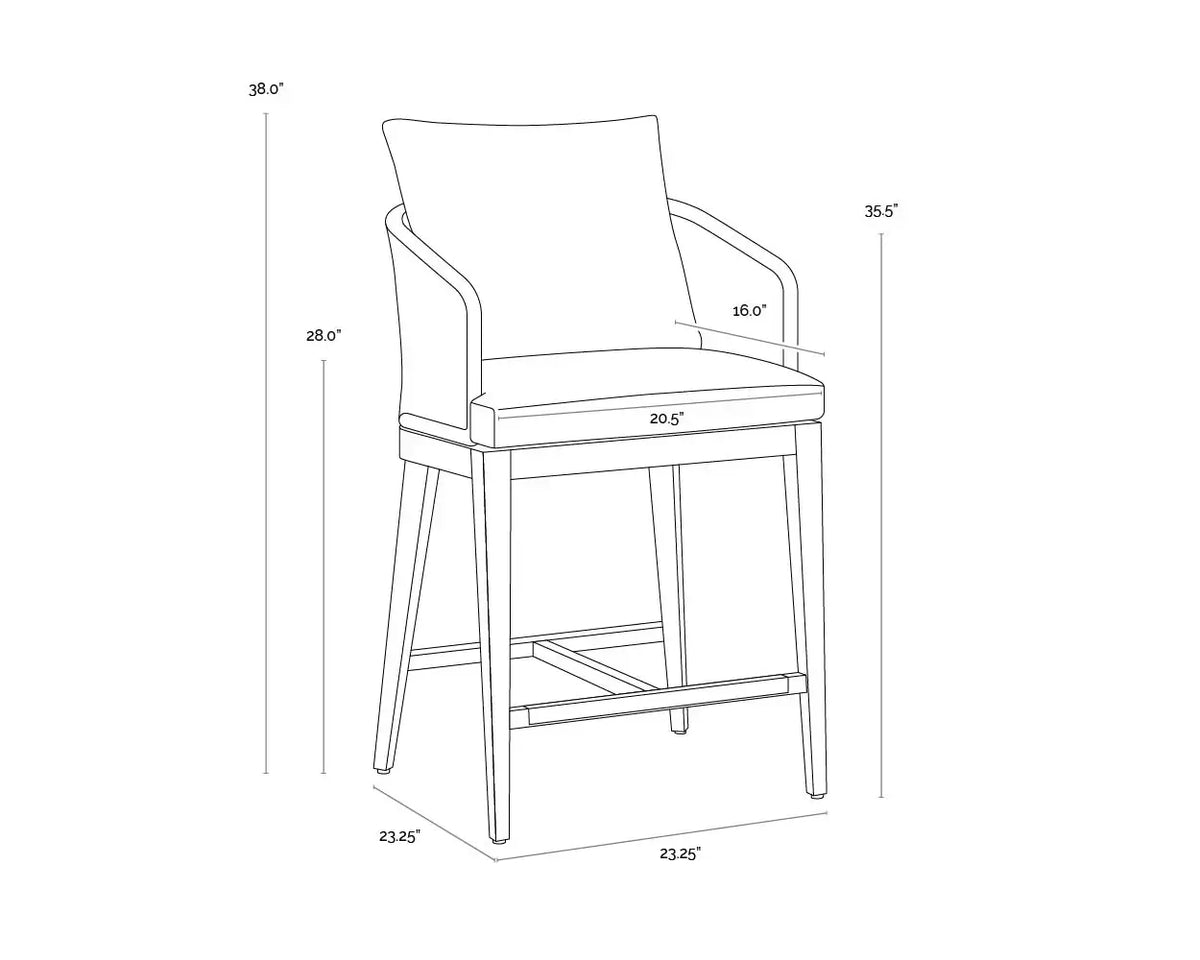 SUNPAN CAPRI COUNTER STOOL - SMOKE GREY - COPACABANA MARBLE  109527