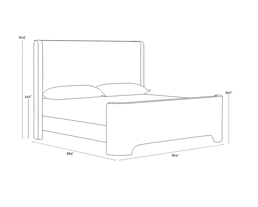 SUNPAN  IVES BED - KING - COPENHAGEN WHITE 112524
