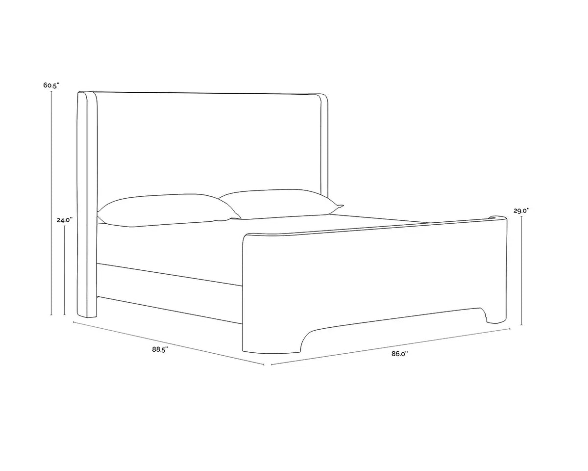 SUNPAN  IVES BED - KING - COPENHAGEN WHITE 112524