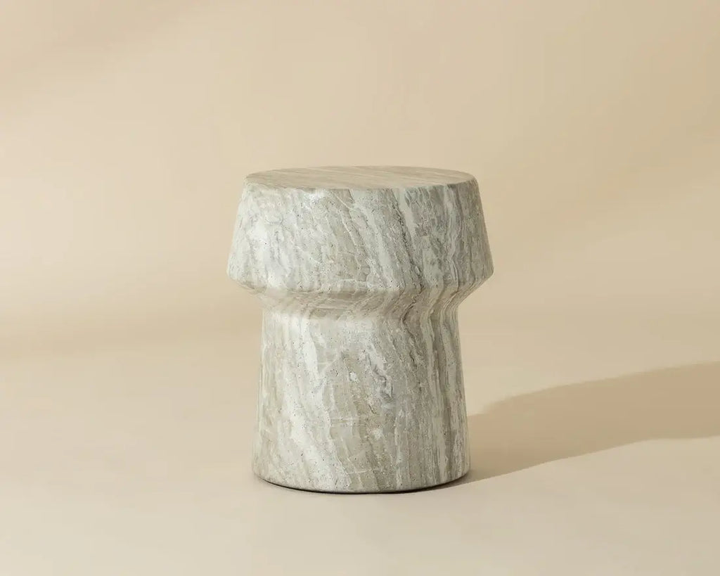SUNPAN   BRIE END TABLE - MARBLE LOOK - SAND MARBLE 110476