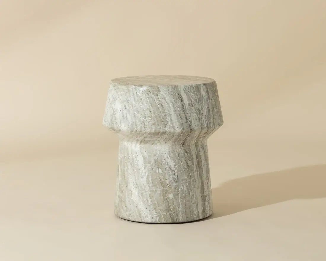 SUNPAN   BRIE END TABLE - MARBLE LOOK - SAND MARBLE 110476