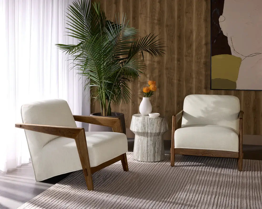 SUNPAN   BRIE END TABLE - MARBLE LOOK - SAND MARBLE 110476