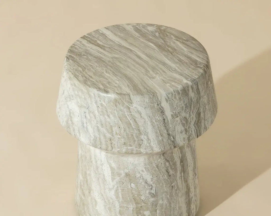 SUNPAN   BRIE END TABLE - MARBLE LOOK - SAND MARBLE 110476