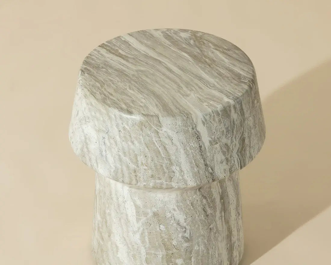 SUNPAN   BRIE END TABLE - MARBLE LOOK - SAND MARBLE 110476