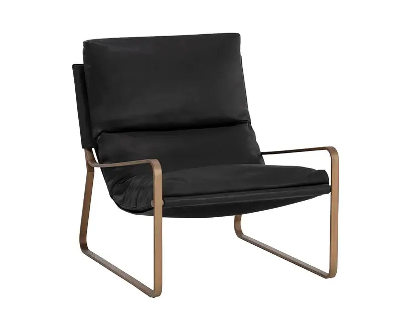 Sunpan Zancor Lounge Chair - Antique Brass Charcoal Black 110657