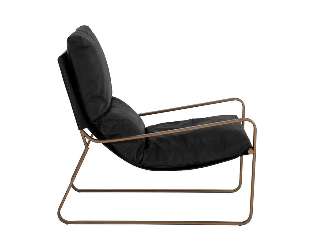 Sunpan Zancor Lounge Chair - Antique Brass Charcoal Black 110657