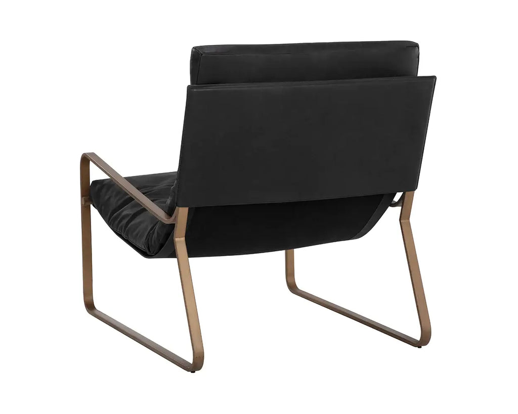 Sunpan Zancor Lounge Chair - Antique Brass Charcoal Black 110657