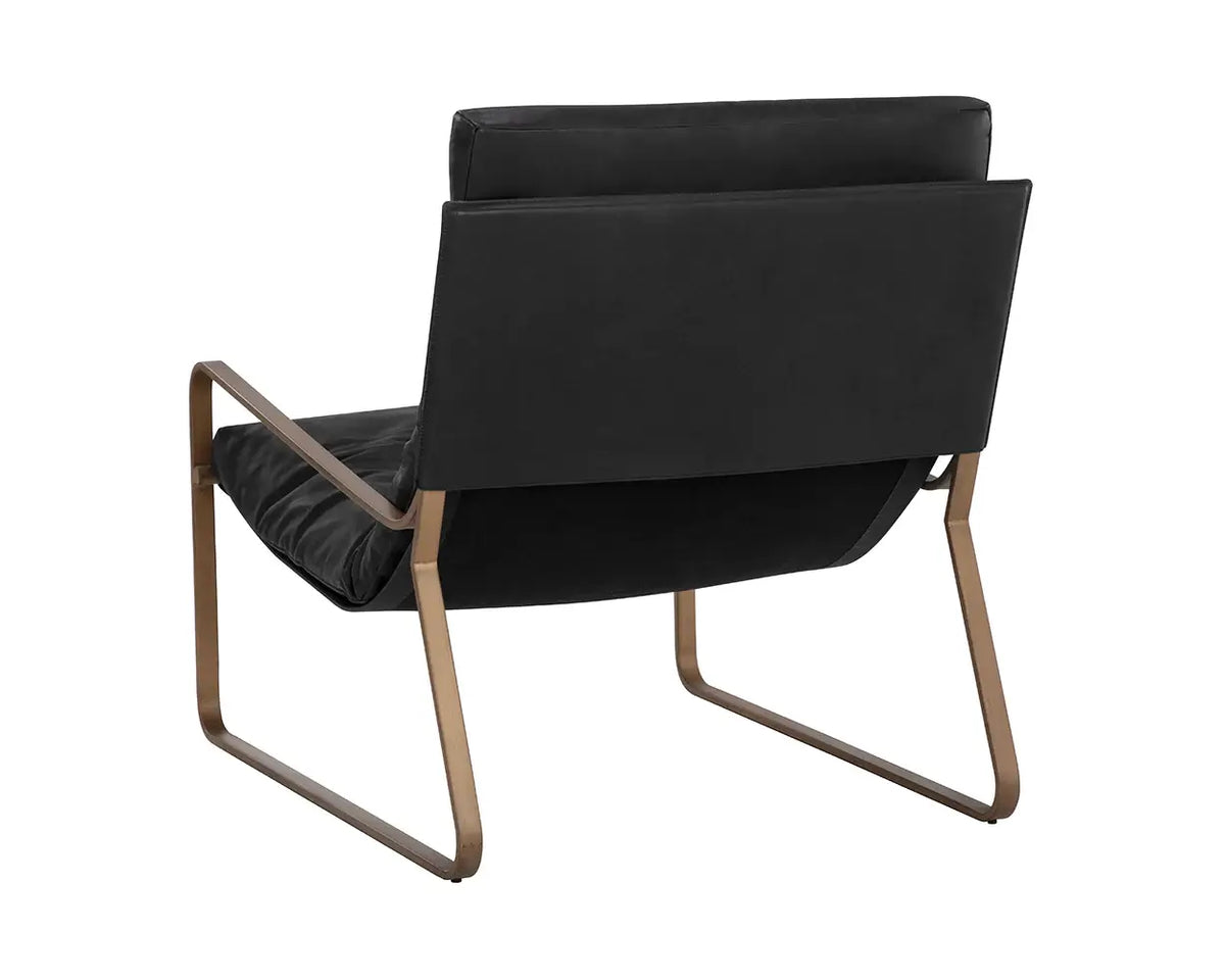 Sunpan Zancor Lounge Chair - Antique Brass Charcoal Black 110657