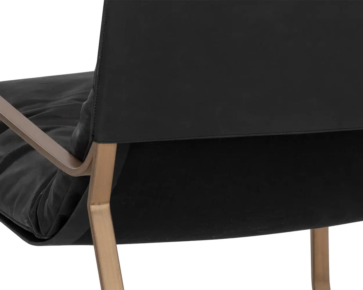 Sunpan Zancor Lounge Chair - Antique Brass Charcoal Black 110657
