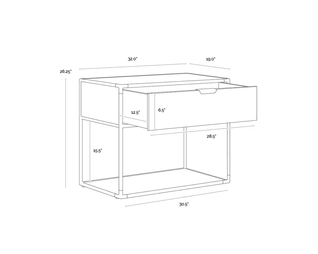 SUNPAN DOONE NIGHTSTAND BLACK 110767