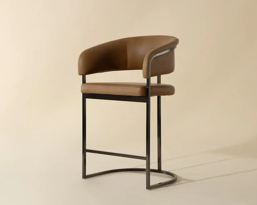SUNPAN MARRIS COUNTER STOOL COGNAC GUNMETAL 110907