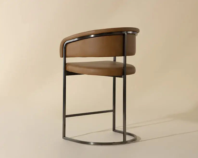 SUNPAN MARRIS COUNTER STOOL COGNAC GUNMETAL 110907