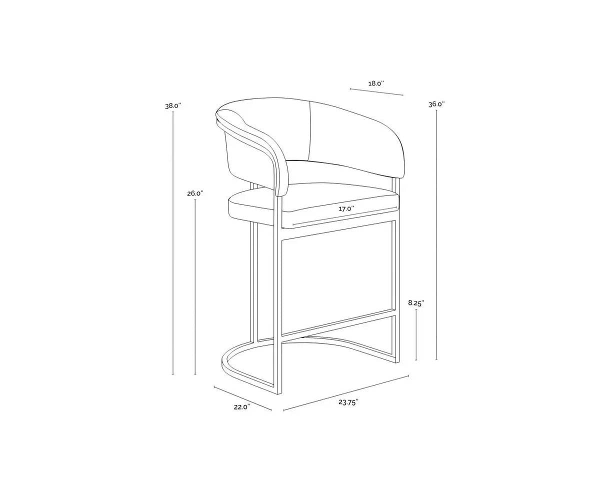 SUNPAN MARRIS COUNTER STOOL COGNAC GUNMETAL 110907