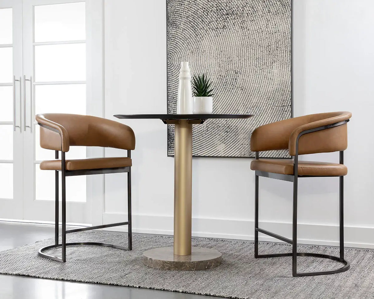 SUNPAN MARRIS COUNTER STOOL COGNAC GUNMETAL 110907