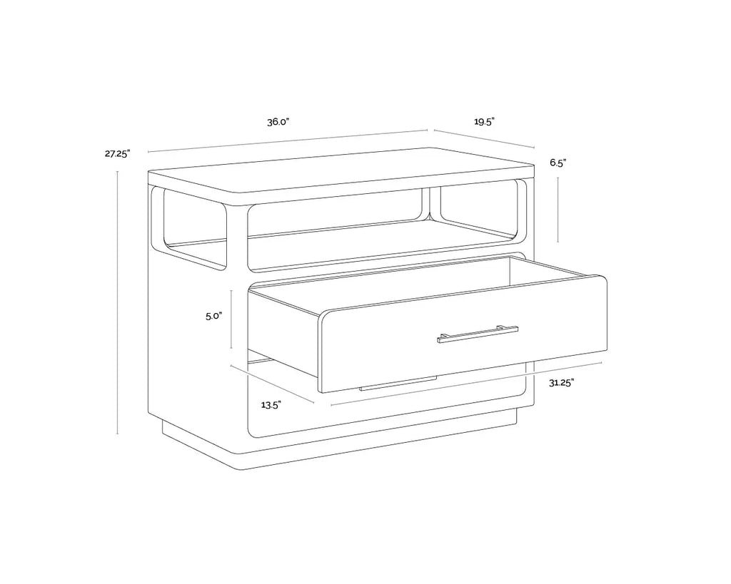 SUNPAN DANETTE NIGHTSTAND GREIGE 110926