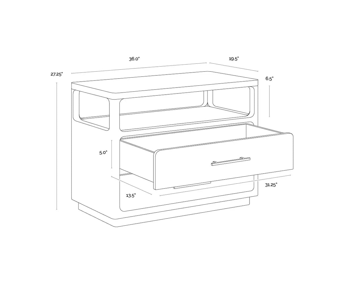 SUNPAN DANETTE NIGHTSTAND BLACK  111772