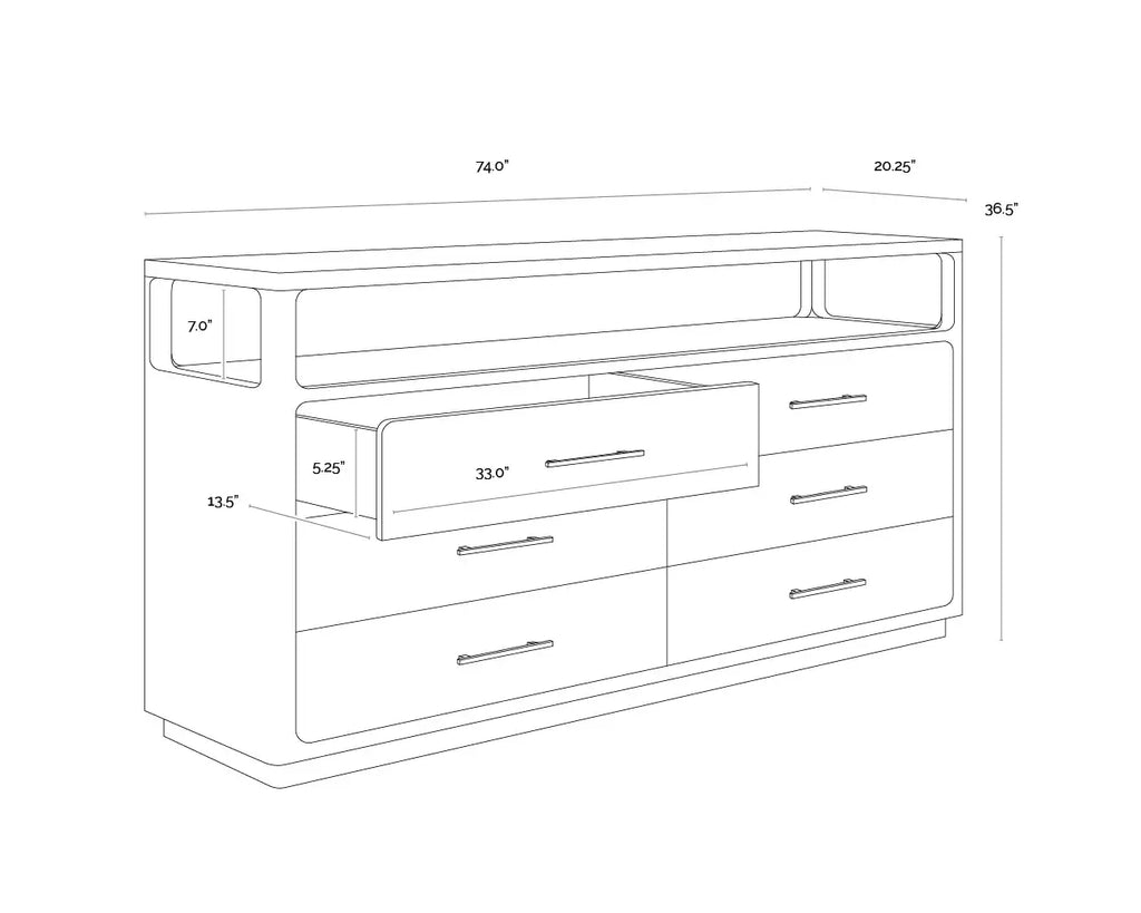 SUNPAN DANETTE DRESSER GREIGE 110927