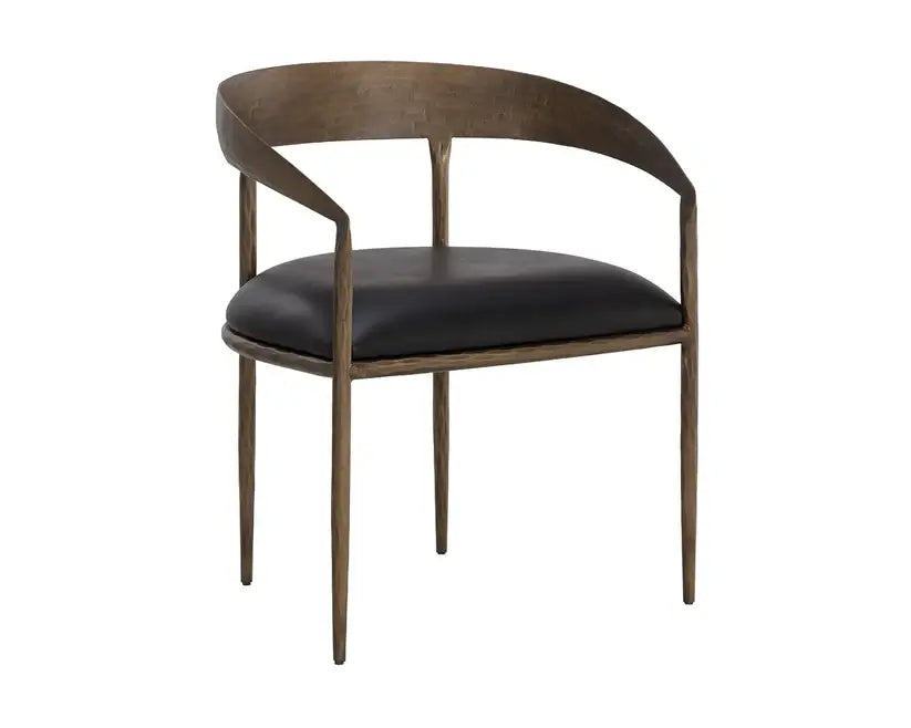 SUNPAN ZANATTA DINING ARMCHAIR CHARCOAL BLACK 110999
