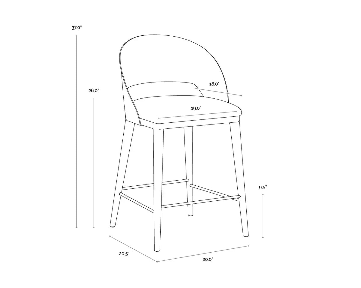 Sunpan Dezirae Counter Stool - Black 111043