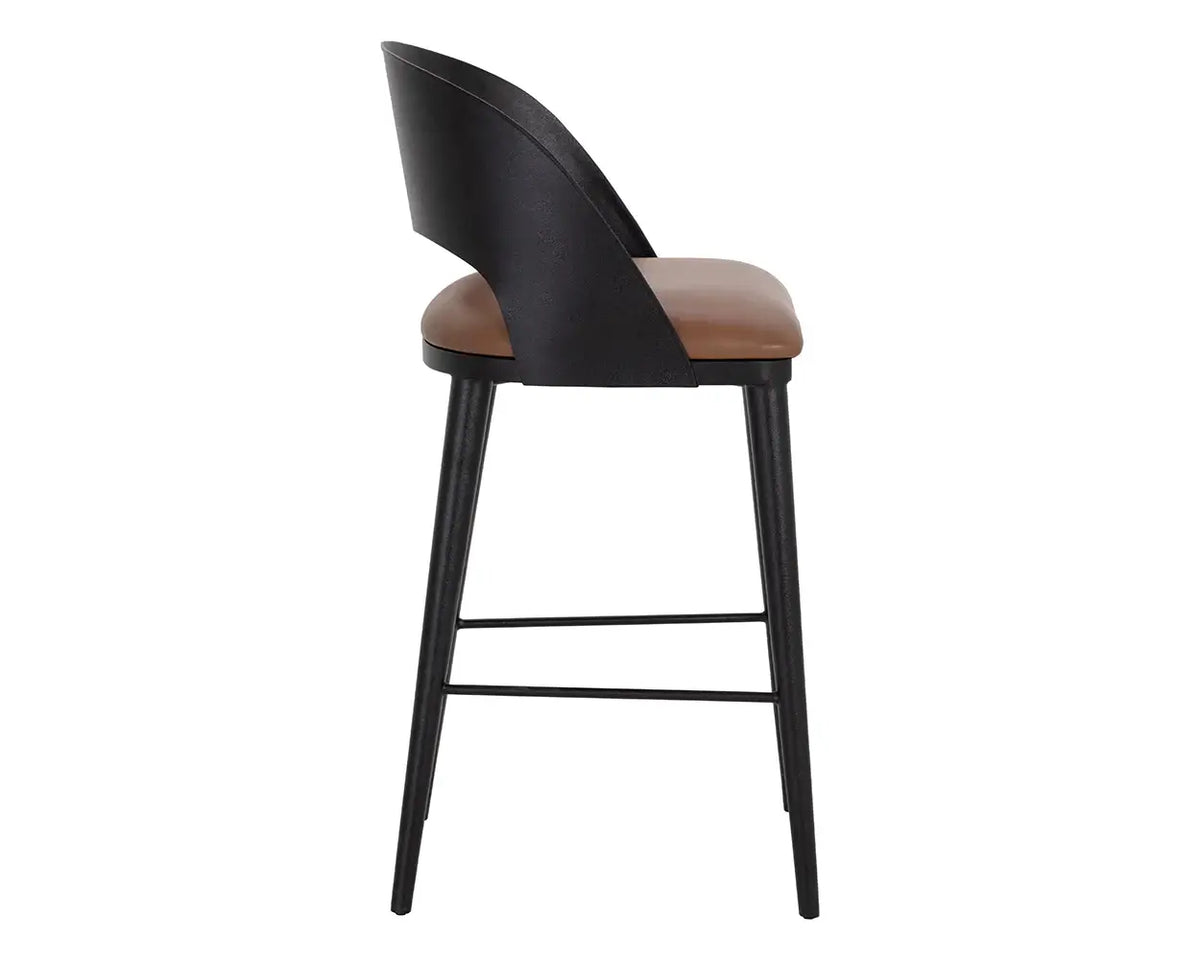 Sunpan Dezirae Barstool - Black Cognac 111051