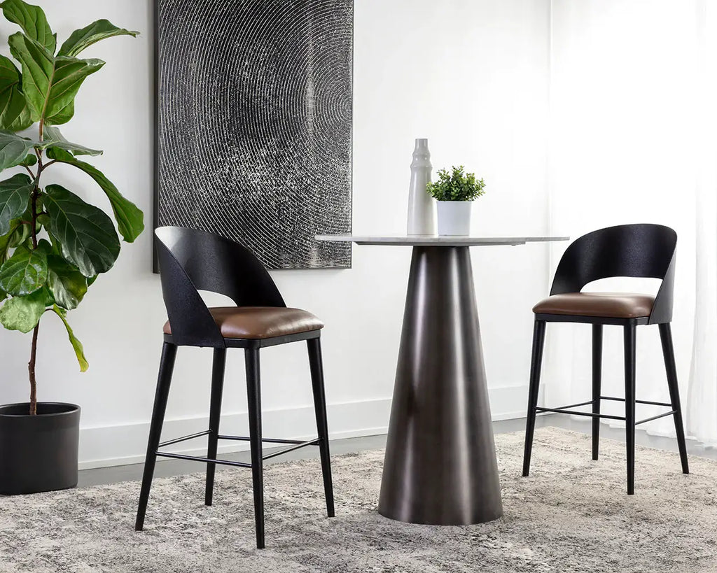 Sunpan Dezirae Barstool - Black Cognac 111051
