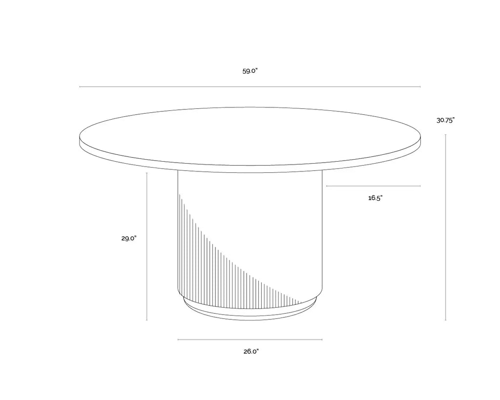 SUNPAN CATALDI DINING TABLE-59" 111118
