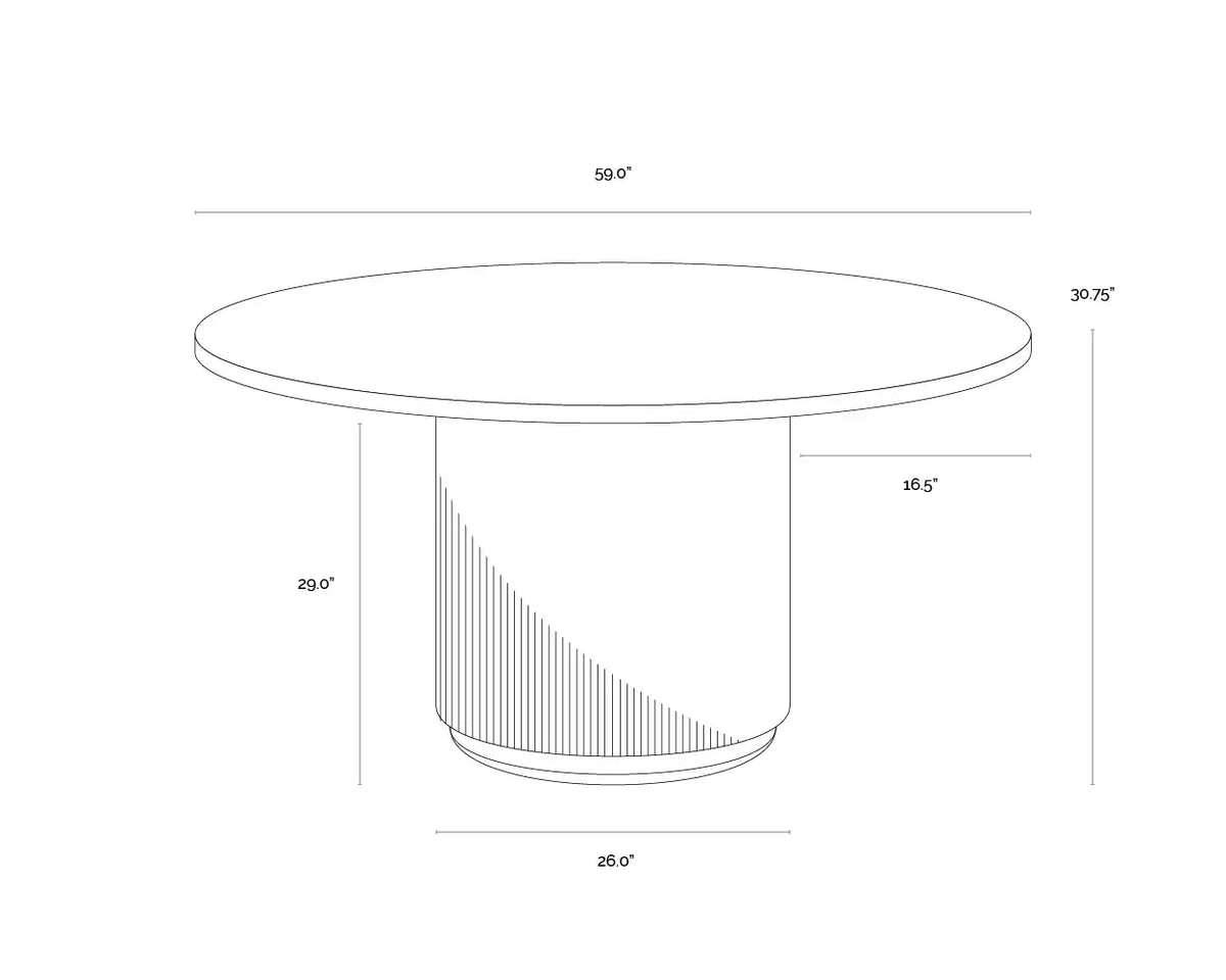SUNPAN CATALDI DINING TABLE-59" 111118