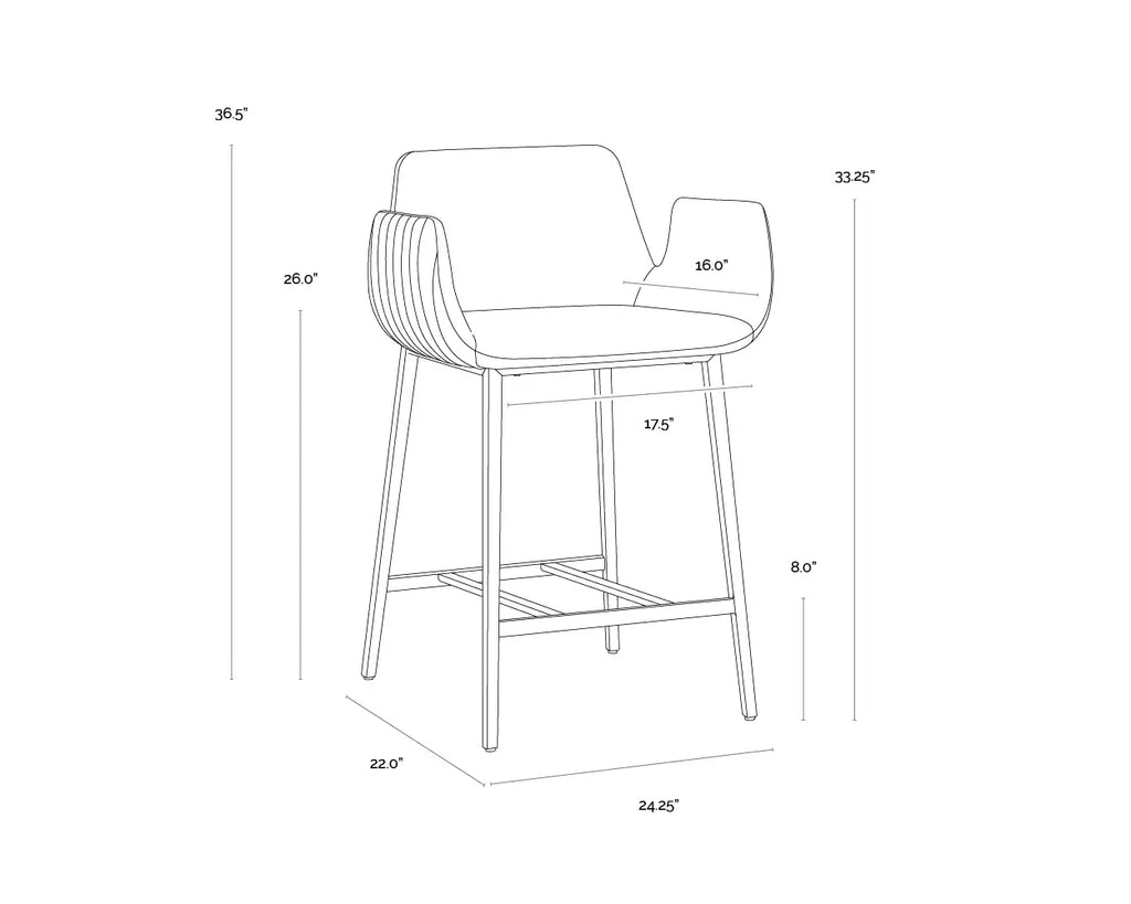 SUNPAN LUCANO COUNTER STOOL BRAVO BLACK 111931
