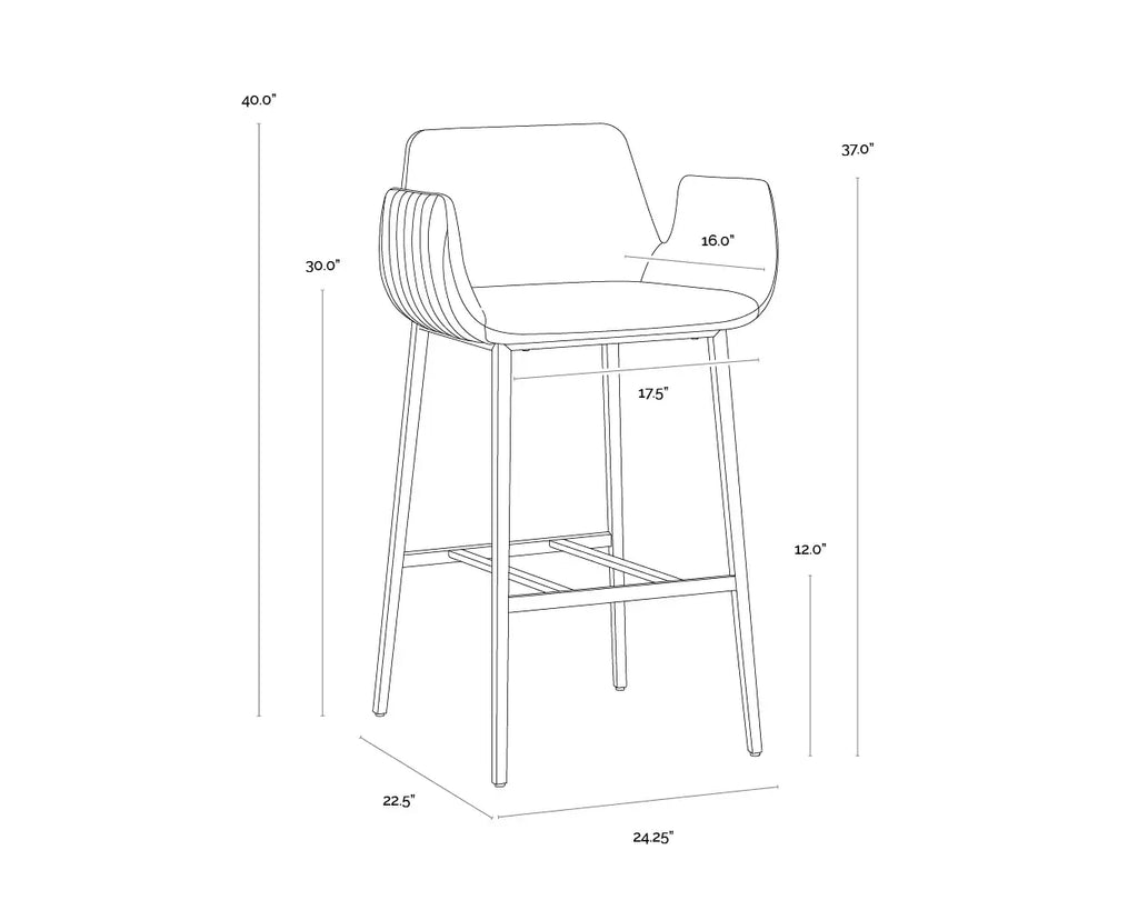 SUNPAN LUCANO BARSTOOL BRAVO BLACK 111930