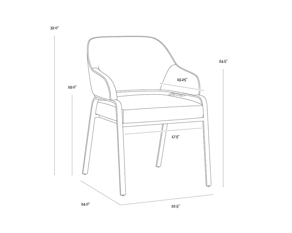 SUNPAN MALACHI DINING ARMCHAIR IVANHOE PINE 112444