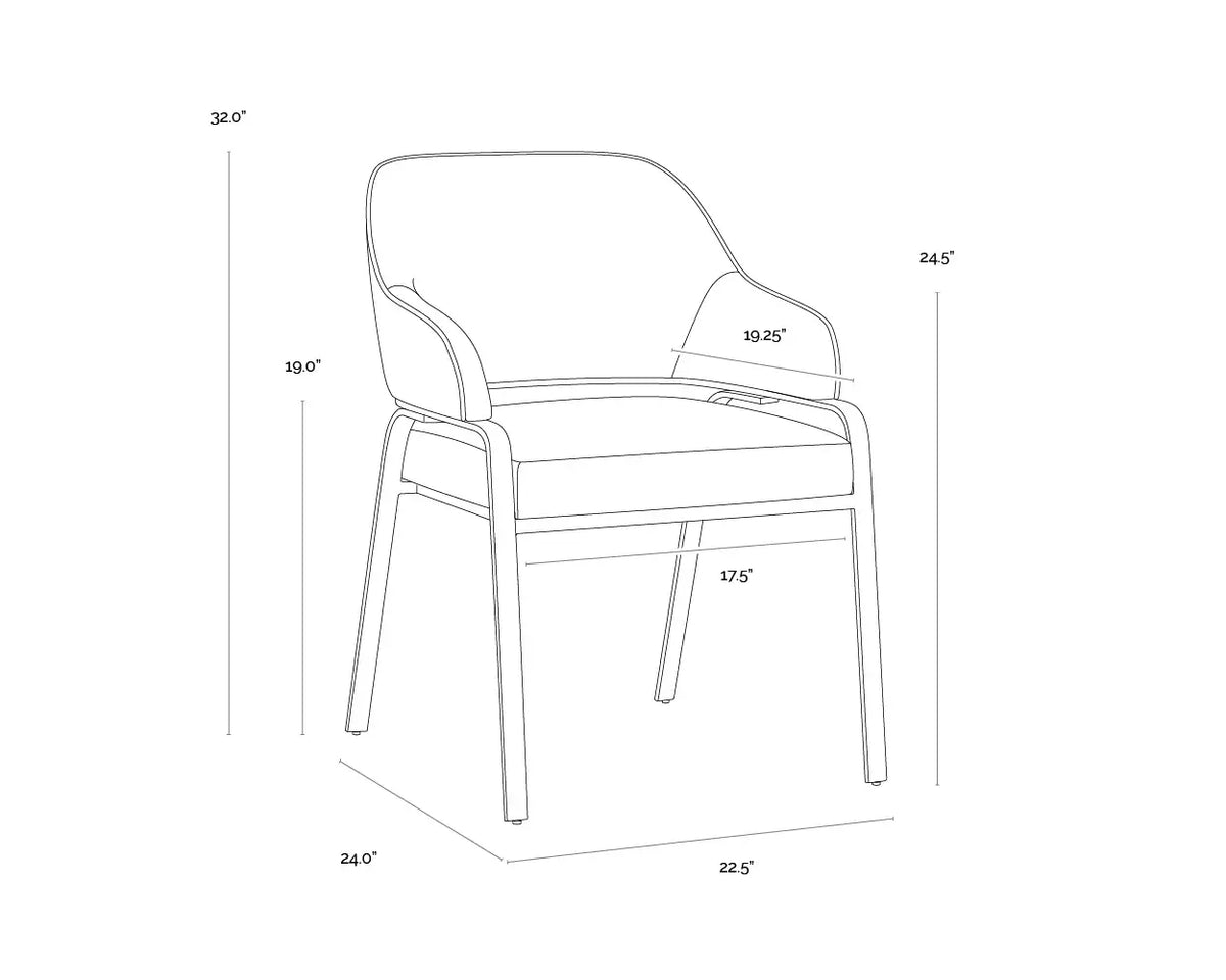 SUNPAN MALACHI DINING ARMCHAIR IVANHOE PINE 112444