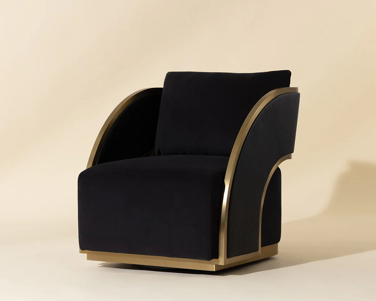 SUNPAN  BAZ SWIVEL LOUNGE CHAIR NAPA BLACK 111242