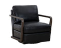 SUNPAN  CASTELL SWIVEL LOUNGE CHAIR - CORTINA BLACK LEATHER 111248