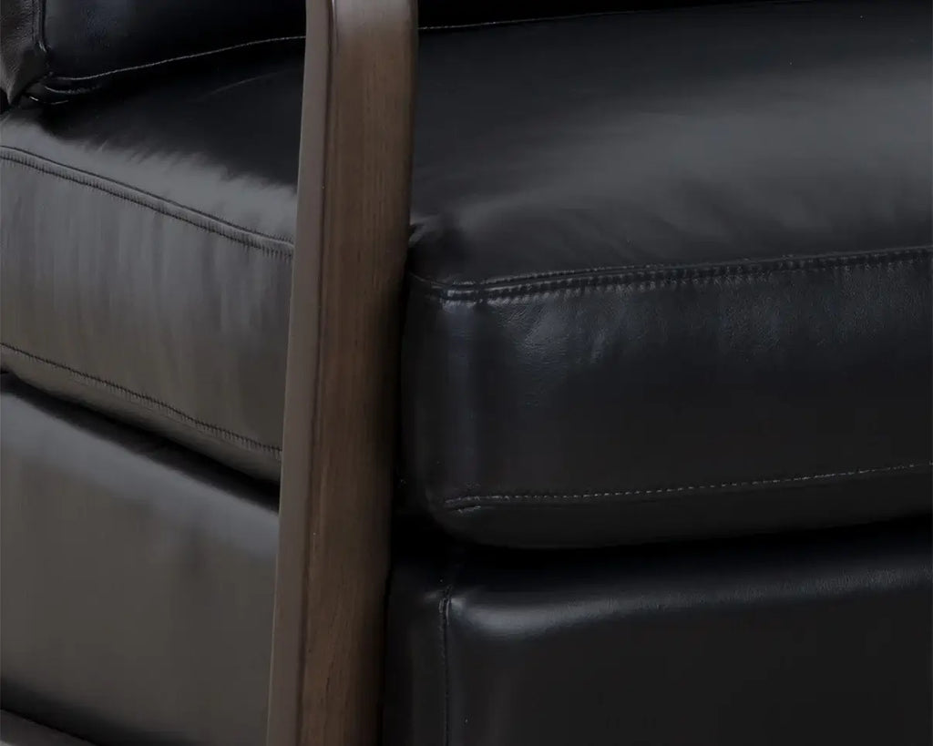 SUNPAN  CASTELL SWIVEL LOUNGE CHAIR - CORTINA BLACK LEATHER 111248