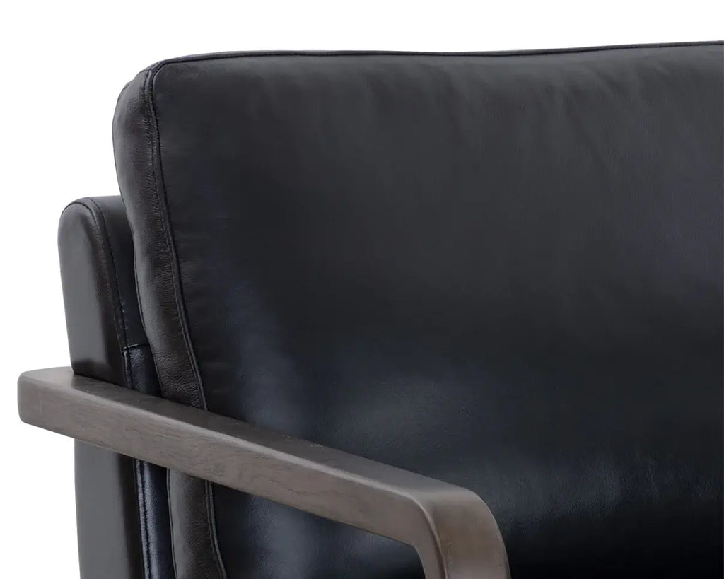 SUNPAN  CASTELL SWIVEL LOUNGE CHAIR - CORTINA BLACK LEATHER 111248