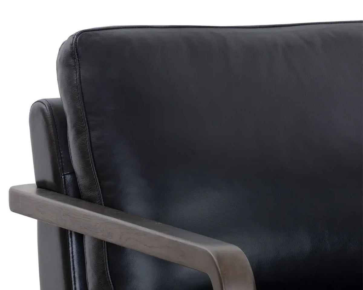 SUNPAN  CASTELL SWIVEL LOUNGE CHAIR - CORTINA BLACK LEATHER 111248