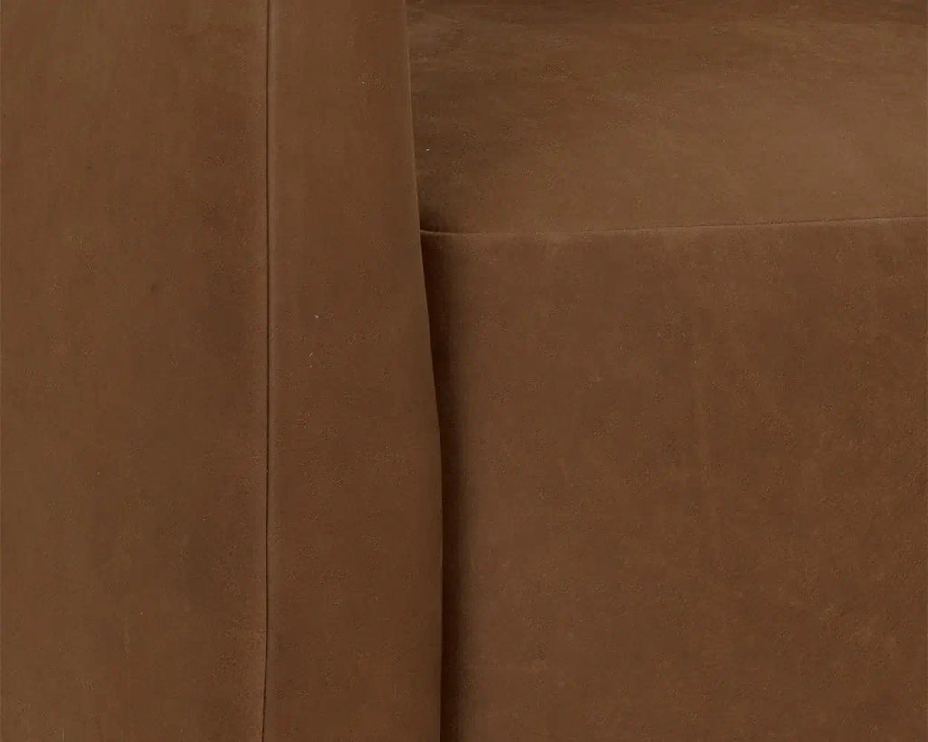 Sunpan Emilie Swivel Lounge Chair Nubuck Caramel 111067