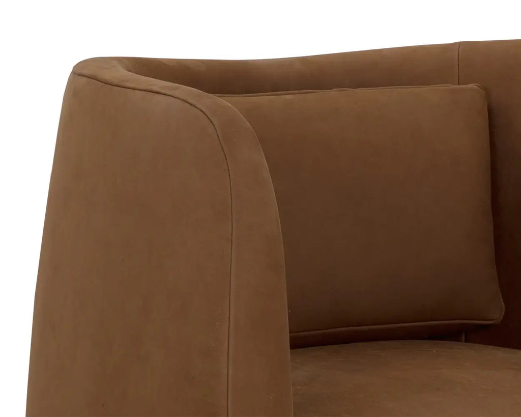 Sunpan Emilie Swivel Lounge Chair Nubuck Caramel 111067