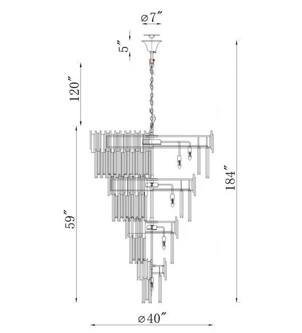 CWI LIGHTING DECO 34-LIGHT CHANDELIER 1112P40-34-169
