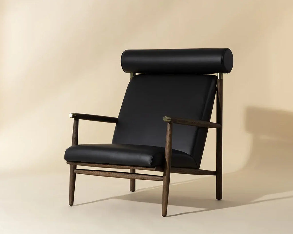 SUNPAN BIKO LOUNGE CHAIR - BLACK LEATHER 111342