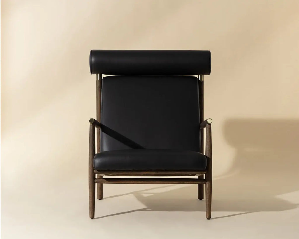 SUNPAN BIKO LOUNGE CHAIR - BLACK LEATHER 111342