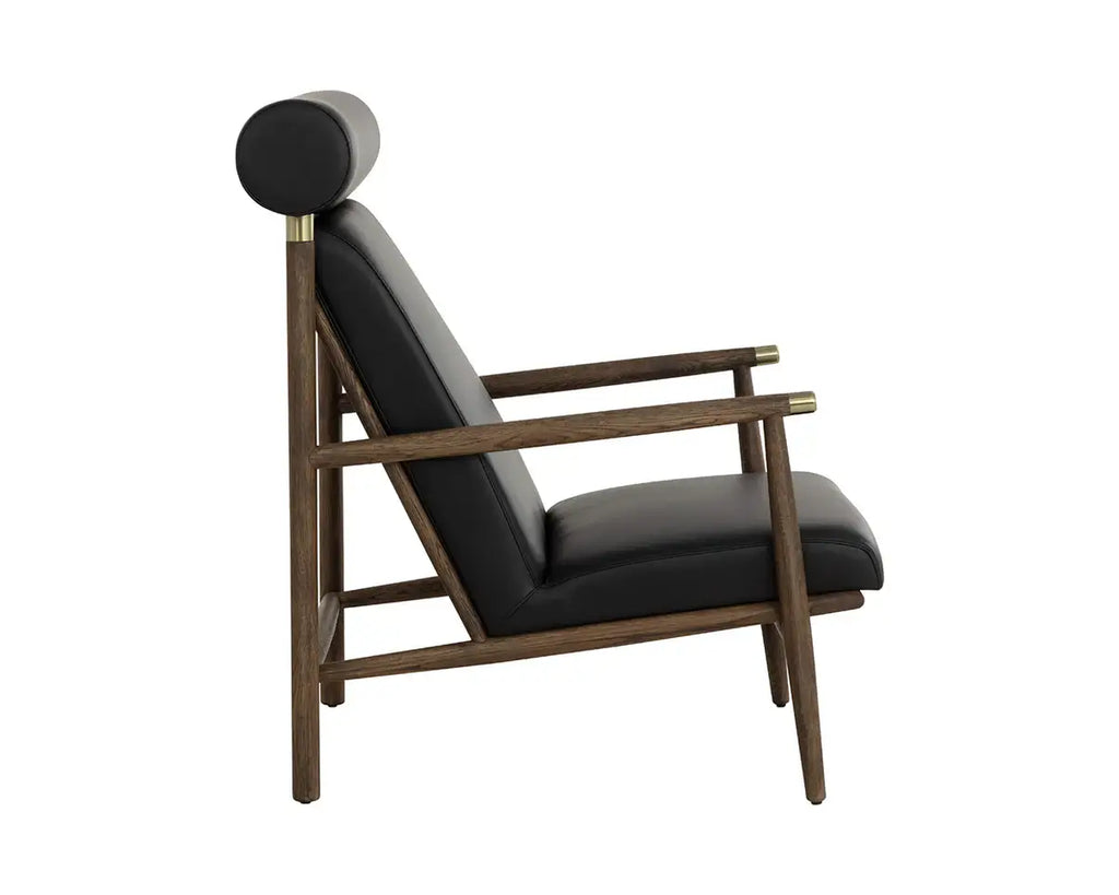 SUNPAN BIKO LOUNGE CHAIR - BLACK LEATHER 111342