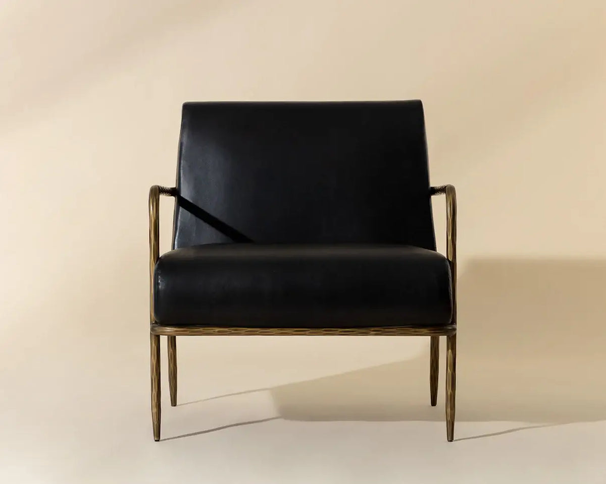 SUNPAN LATHAN LOUNGE CHAIR - CHARCOAL BLACK LEATHER 111357