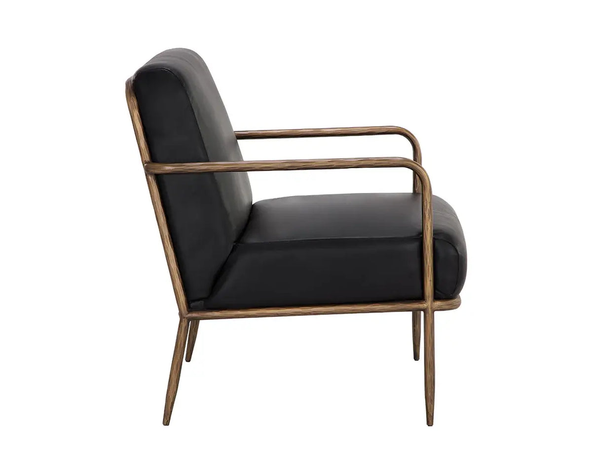 SUNPAN LATHAN LOUNGE CHAIR - CHARCOAL BLACK LEATHER 111357