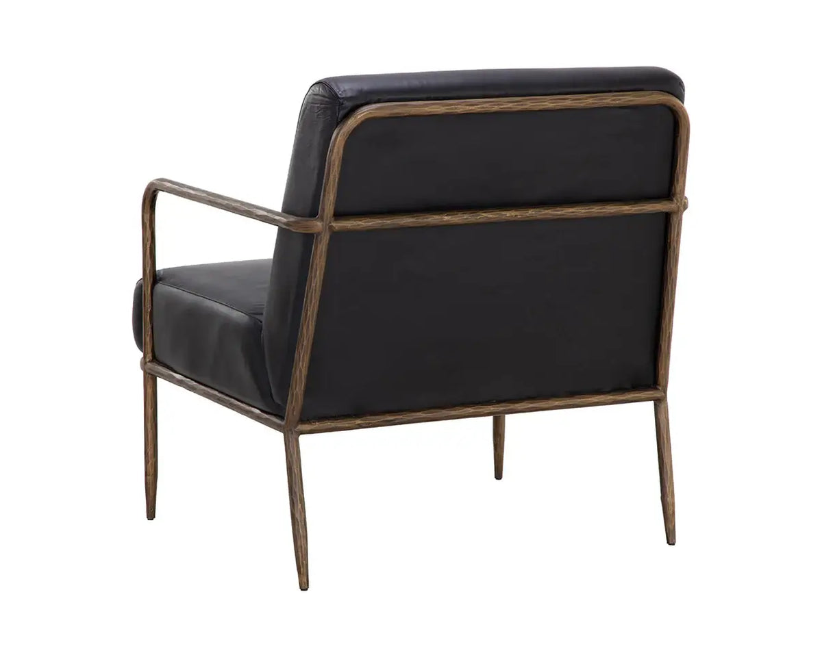 SUNPAN LATHAN LOUNGE CHAIR - CHARCOAL BLACK LEATHER 111357