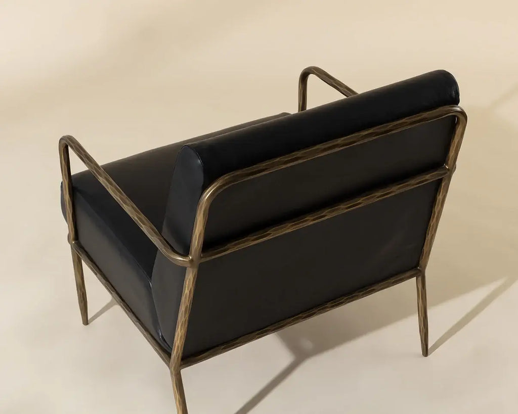 SUNPAN LATHAN LOUNGE CHAIR - CHARCOAL BLACK LEATHER 111357