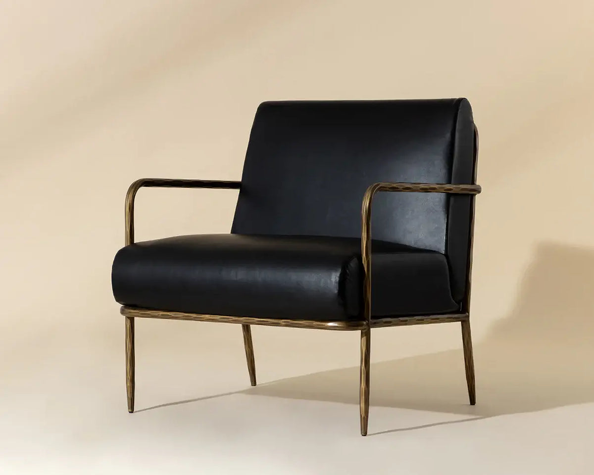 SUNPAN LATHAN LOUNGE CHAIR - CHARCOAL BLACK LEATHER 111357