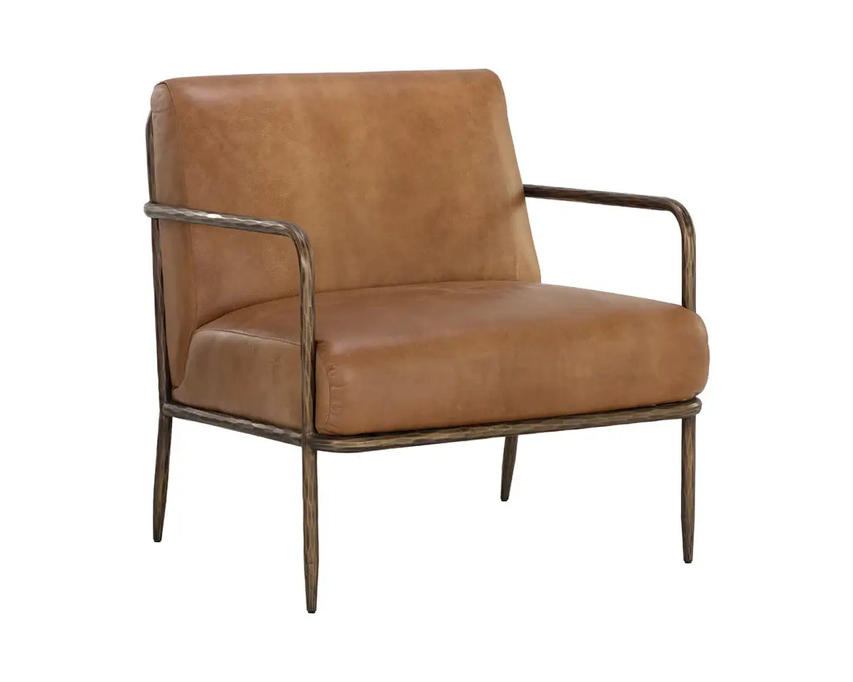 SUNPAN LATHAN LOUNGE CHAIR - TAN LEATHER 111358